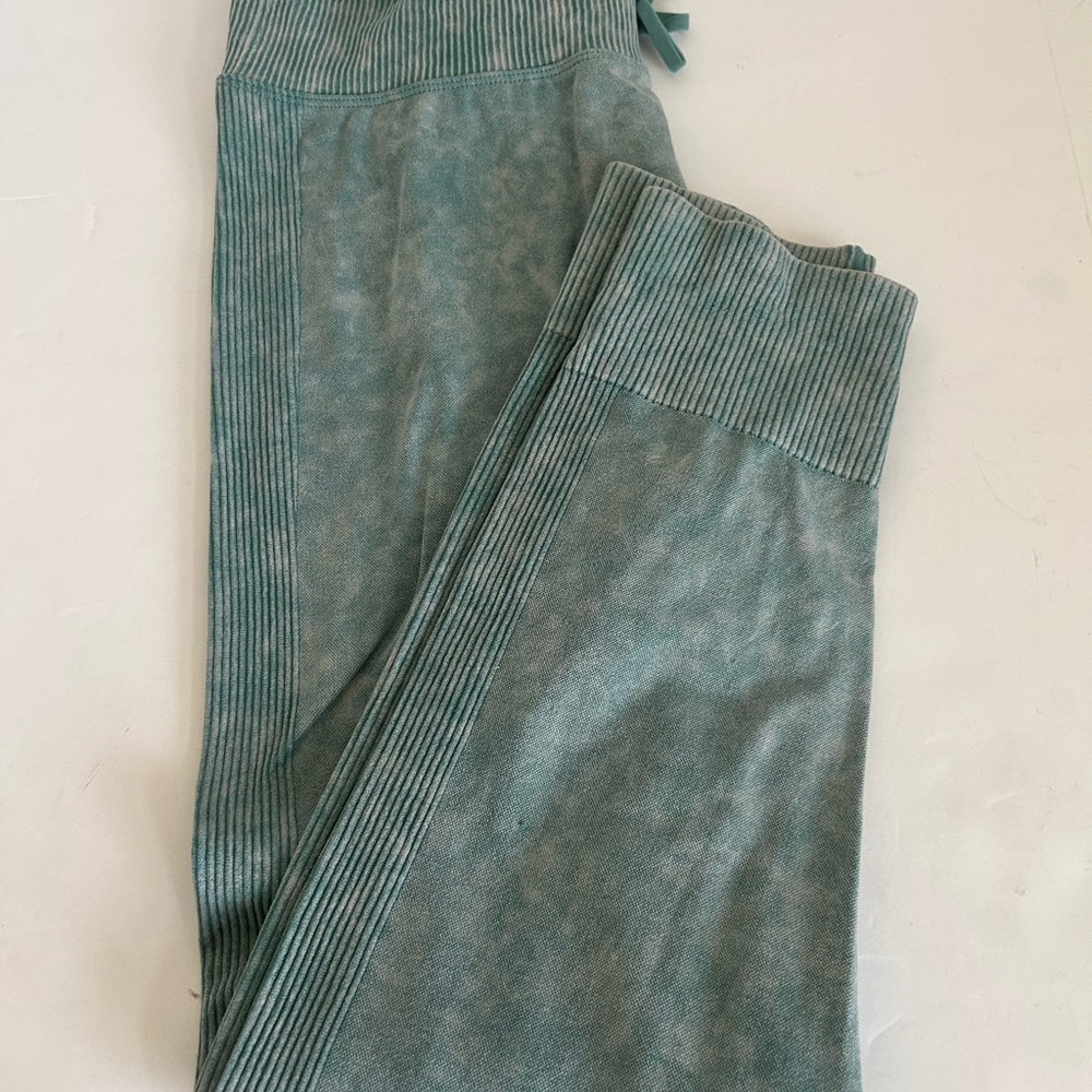 Pink Active Teal Ribbed Track Pants